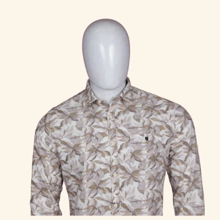 Beige botanical printed Shirt (2)