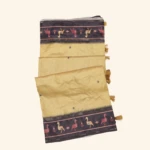 Beige Tussar Mirror Work Saree (1)