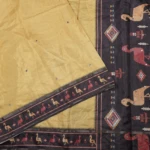 Beige Tussar Mirror Work Saree (2)