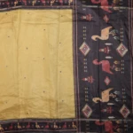 Beige Tussar Mirror Work Saree (3)