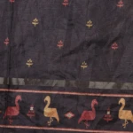 Beige Tussar Mirror Work Saree (4)