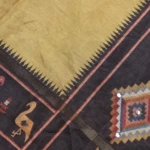 Beige Tussar Mirror Work Saree (5)