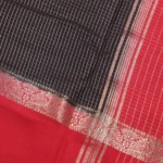 Black & Red Metallic Check Fancy Saree (5)
