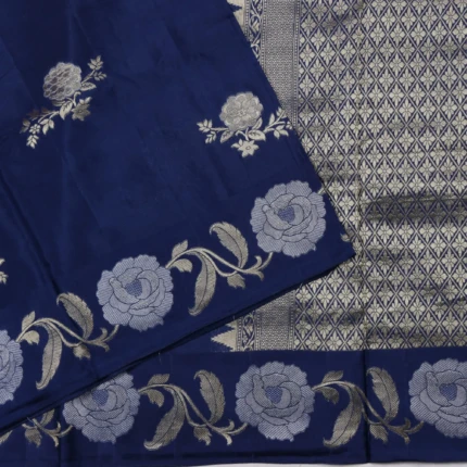 Blue Cora Silk Saree (3)