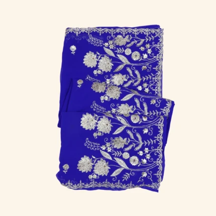 Blue Georgette Fancy Saree (1)