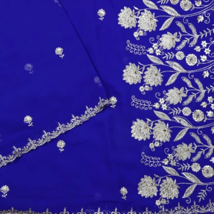 Blue Georgette Fancy Saree (3)
