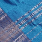 Blue Peacock & Floral Motif Mangalagiri Saree (5)