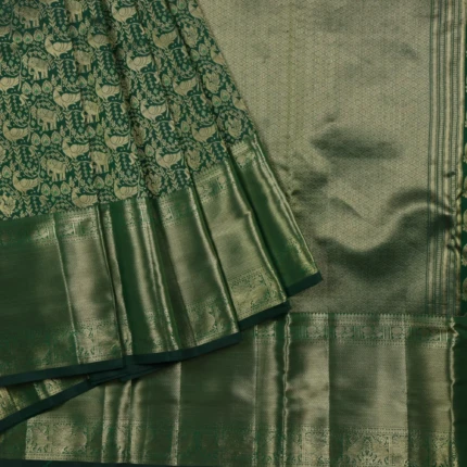 Bottle Green Kanchi Pattu (3)