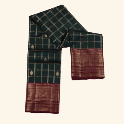 Bottle Green Kanchi Pattu Saree (1)