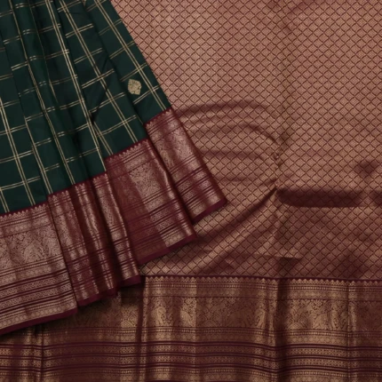 Bottle Green Kanchi Pattu Saree (3)