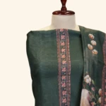 Bottle Green Silk Dress Material (4)