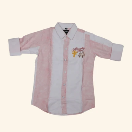 Boys Baby Pink White Shirt (1)