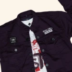 Boys Burgundy Denim Jacket with White T-shirt (2)