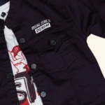 Boys Burgundy Denim Jacket with White T-shirt (3)