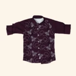 Boys Embroidered Burgundy Shirt (1)