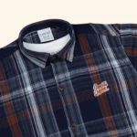 Boys Navy Brown Checks Shirt (3)