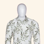 Bright Cream botanical leaf Printed Shirt (2)