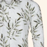 Bright Cream botanical leaf Printed Shirt (3)