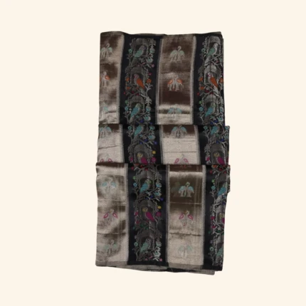Charcoal Tissue Banaras Saree (1)