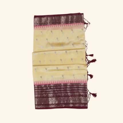 Cream Cora Fancy Saree (1)