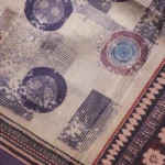 Cream Geometric Circles & Stripes Saree (5)