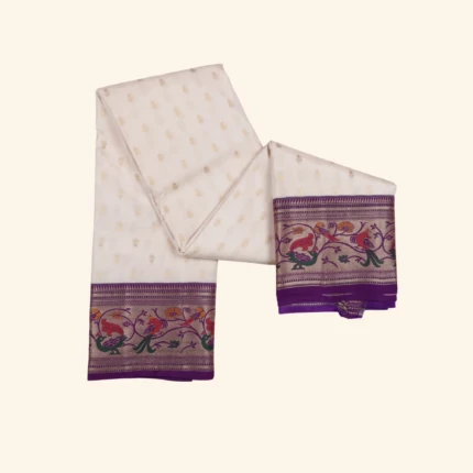 Cream Kanchi Pattu Saree (1)