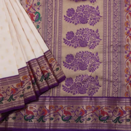 Cream Kanchi Pattu Saree (3)