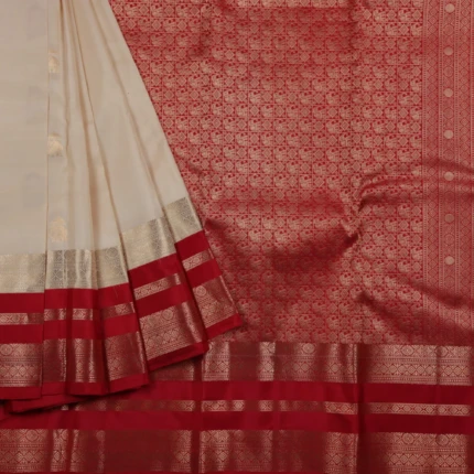 Cream Kanchi Pattu Saree (8)