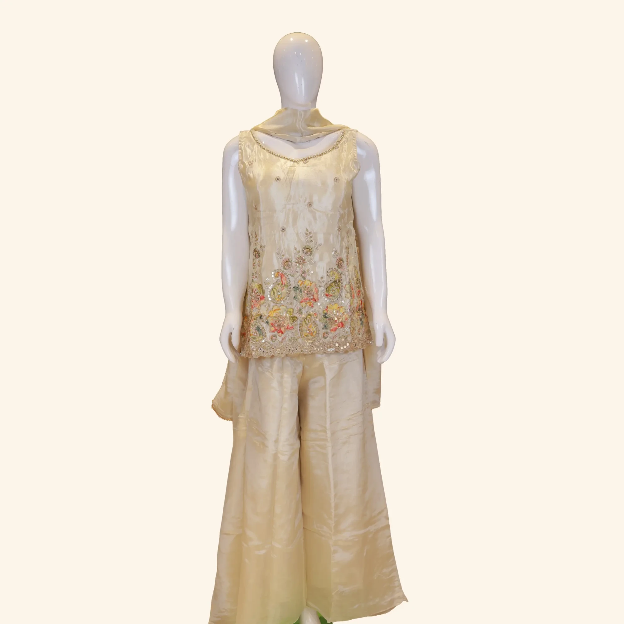 Cream Sharara Set (1) Cream Sharara Set (1)