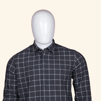 Dark Charcoal windowpane check shirt (2)