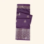 Dark Purple Soft Silk Saree with Multicolour Zari Butta & Designer Border (1)