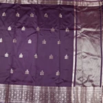 Dark Purple Soft Silk Saree with Multicolour Zari Butta & Designer Border (2)