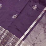 Dark Purple Soft Silk Saree with Multicolour Zari Butta & Designer Border (5)