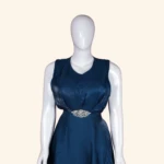 Deep Blue Crystal Embellished Long Frock (2)