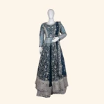 Deep BlueEmbroidered Jacket Style Designer Lehenga (1)
