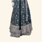 Deep BlueEmbroidered Jacket Style Designer Lehenga (3)
