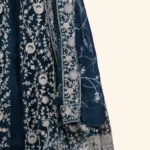 Deep BlueEmbroidered Jacket Style Designer Lehenga (5)