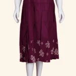 Deep Magenta Printed Layered Long Frock (3)