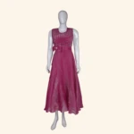 Deep Pink Embellished Long Frock (1)