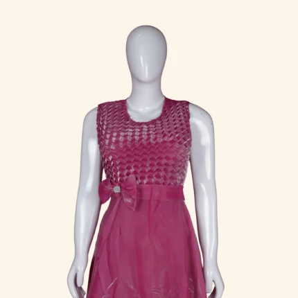 Deep Pink Embellished Long Frock (2)