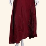 Deep Red Gold Embellished Long Frock (3)