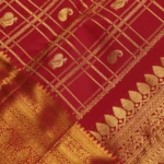 Deep Red Vintage Kanchi Pattu Saree (5)