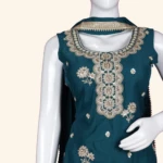 Deep Teal Blue Silk Embroidered Sharara set (5)