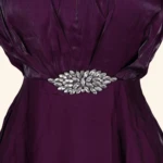 Deep Wine Embellished Long Frock (3)