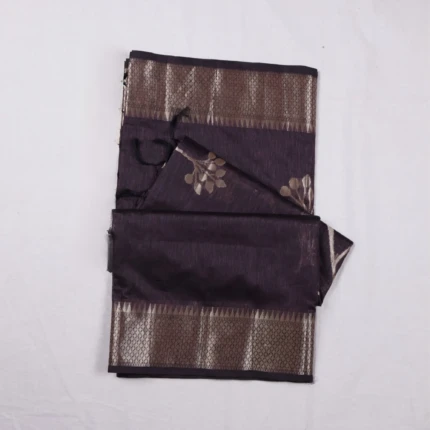 Deep Wine Floral Zari Saree (1) - Copy