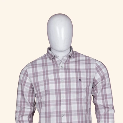 Dusty Pink Multi Stripe Check Shirt (2)
