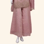 Dusty Rose Pink Chanderi Tissue Silk Embroidered Sharara (3)