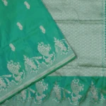 emerald green Katan Banaras Saree (3)