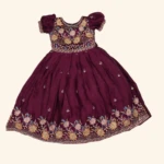 Girls Burgundy Frock (1)
