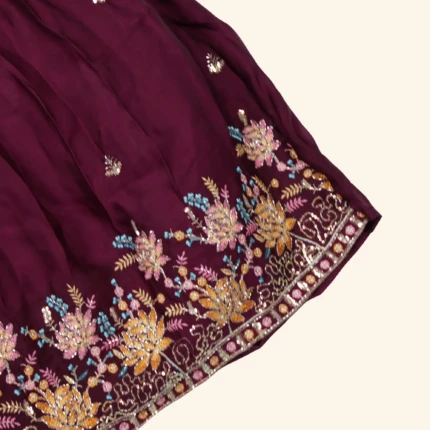 Girls Burgundy Frock (3)